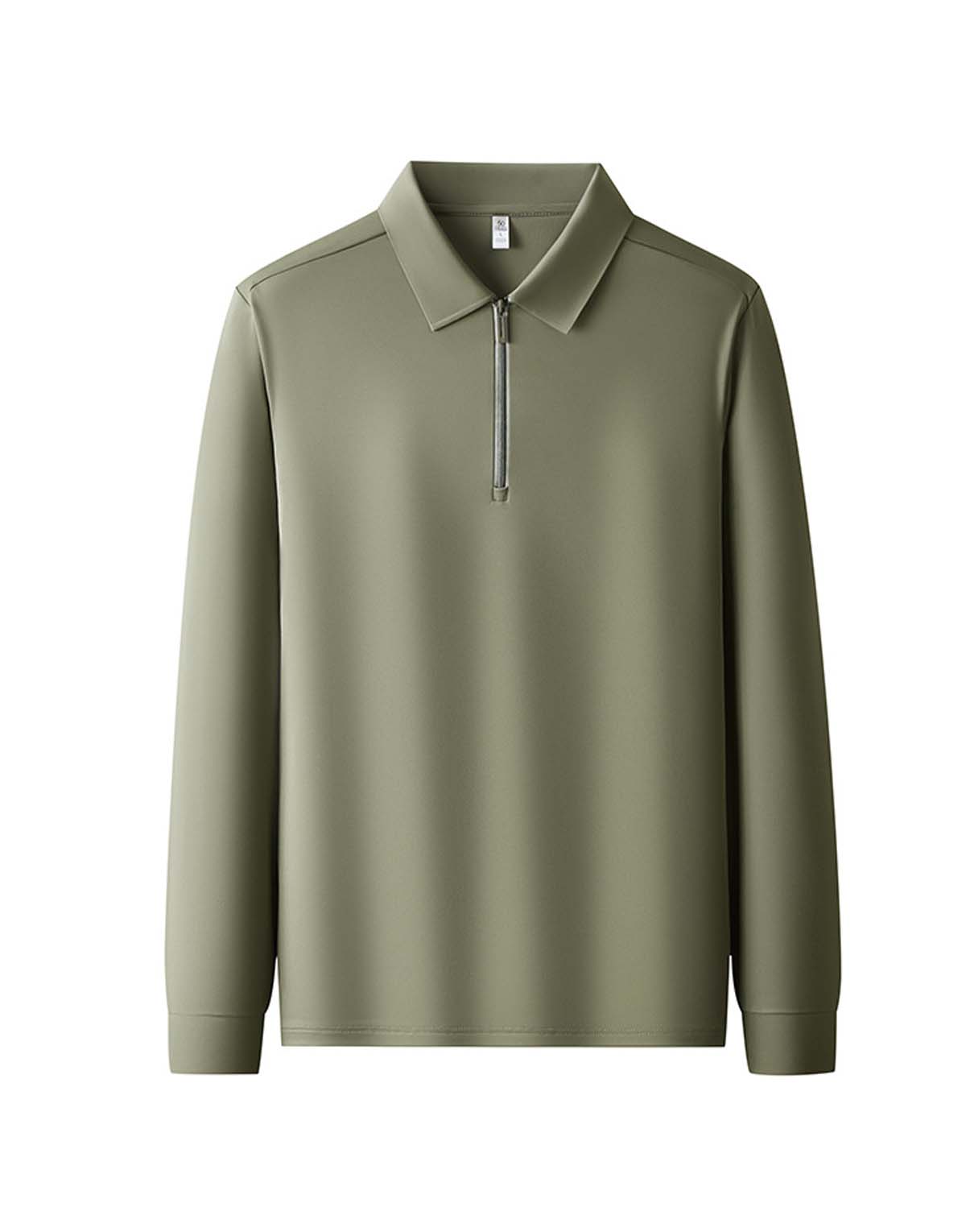 Zip-up Collar Long Sleeve T-Shirt-mt19-8